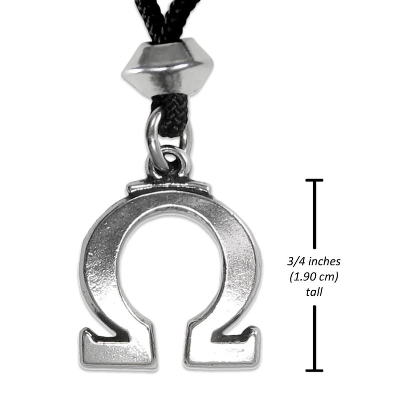 Pepi Pewter Greek Symbol Omega Pendant Necklace - Image 3